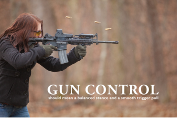 Arguably, a controversial visual representation of one side of the gun control debate. (Free, open-source image from Flickr.com.)